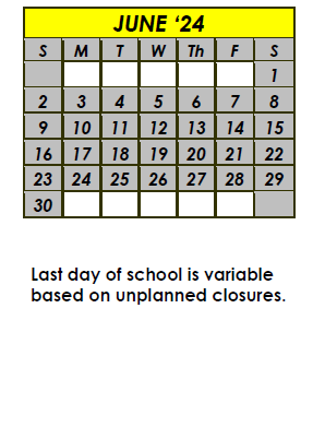District School Academic Calendar for Em Boyd Elementary School for June 2024