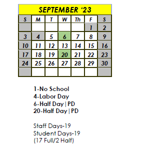 District School Academic Calendar for Em Boyd Elementary School for September 2023