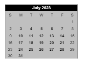 District School Academic Calendar for Griffith Senior High School for July 2023