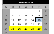District School Academic Calendar for Griffith Senior High School for March 2024