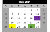 District School Academic Calendar for Griffith Senior High School for May 2024