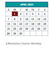 District School Academic Calendar for Shadybrook Elementary for April 2024