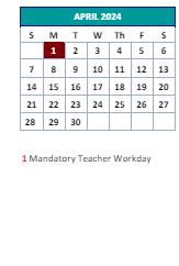District School Academic Calendar for Montlieu Avenue Elementary for April 2024