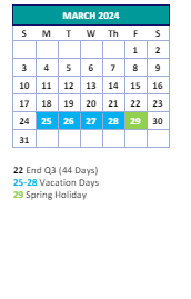 District School Academic Calendar for Montlieu Avenue Elementary for March 2024