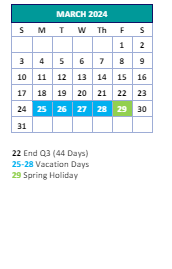 District School Academic Calendar for Mendenhall Middle for March 2024