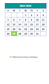 District School Academic Calendar for Edwin A Alderman Elementary for May 2024