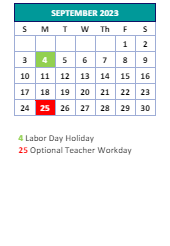 District School Academic Calendar for Montlieu Avenue Elementary for September 2023