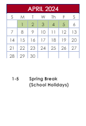 District School Academic Calendar for Meadowcreek Elementary School for April 2024