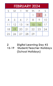 District School Academic Calendar for Alford Elementary for February 2024