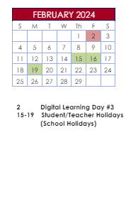 District School Academic Calendar for Sugar Hill Elementary School for February 2024