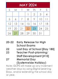 District School Academic Calendar for Berkeley Elementary for May 2024