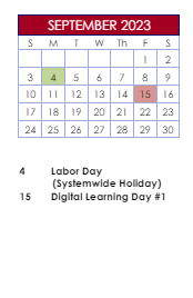 District School Academic Calendar for Berkeley Elementary for September 2023