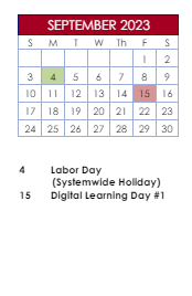 District School Academic Calendar for Brookwood Elementary for September 2023