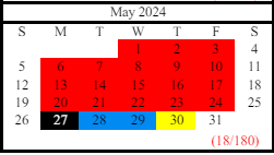 District School Academic Calendar for North Hall Middle School for May 2024
