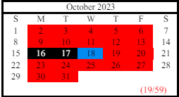 District School Academic Calendar for Chestatee High School for October 2023