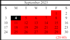 District School Academic Calendar for Tadmore Elementary School for September 2023