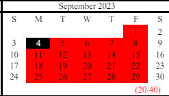 District School Academic Calendar for East Hall Middle School for September 2023