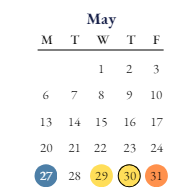 District School Academic Calendar for Lincoln Elementary School for May 2024