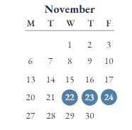 District School Academic Calendar for Lincoln Elementary School for November 2023