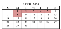 District School Academic Calendar for Meadow View Elementary School for April 2024