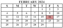 District School Academic Calendar for Meadow View Elementary School for February 2024