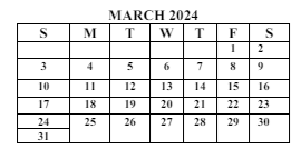 District School Academic Calendar for Meadow View Elementary School for March 2024