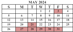 District School Academic Calendar for Meadow View Elementary School for May 2024