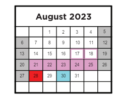 District School Academic Calendar for C. Milton Wright High for August 2023