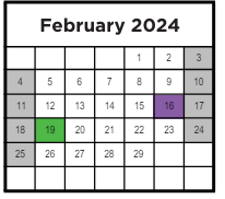 District School Academic Calendar for C. Milton Wright High for February 2024