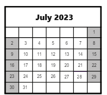 District School Academic Calendar for C. Milton Wright High for July 2023