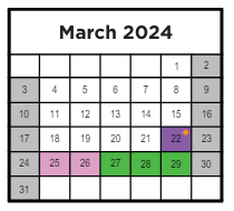 District School Academic Calendar for C. Milton Wright High for March 2024