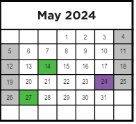 District School Academic Calendar for C. Milton Wright High for May 2024