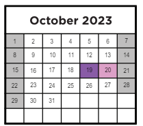 District School Academic Calendar for C. Milton Wright High for October 2023