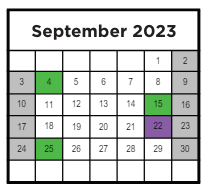 District School Academic Calendar for C. Milton Wright High for September 2023