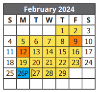 District School Academic Calendar for Hac Daep High School for February 2024
