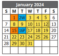 District School Academic Calendar for Scheh Elementary for January 2024