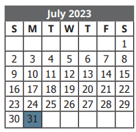 District School Academic Calendar for Frank M Tejeda Academy for July 2023