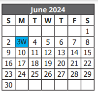 District School Academic Calendar for Bexar Co J J A E P for June 2024