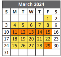 District School Academic Calendar for A Leal Jr Middle School for March 2024