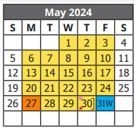 District School Academic Calendar for Carroll Bell Elementary for May 2024