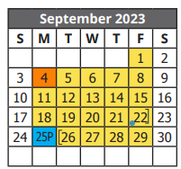 District School Academic Calendar for Bellaire Elementary for September 2023