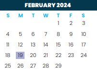 District School Academic Calendar for Dr Hesiquio Rodriguez Elementary for February 2024