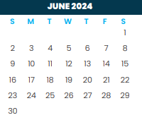 District School Academic Calendar for Wilson Elementary for June 2024