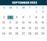 District School Academic Calendar for Bonham Elementary for September 2023