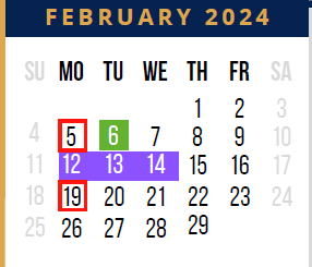 District School Academic Calendar for West Wortham Elementary And Middle for February 2024