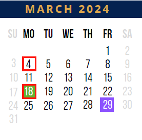District School Academic Calendar for West Wortham Elementary And Middle for March 2024