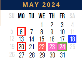 District School Academic Calendar for West Wortham Elementary And Middle for May 2024