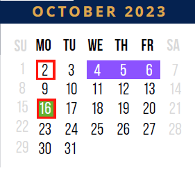 District School Academic Calendar for West Wortham Elementary And Middle for October 2023