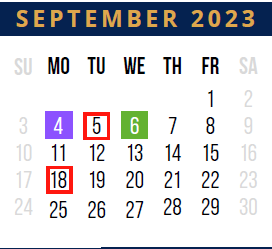 District School Academic Calendar for West Wortham Elementary And Middle for September 2023