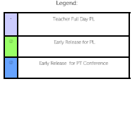 District School Academic Calendar Legend for Capitol Preparatory Magnet School